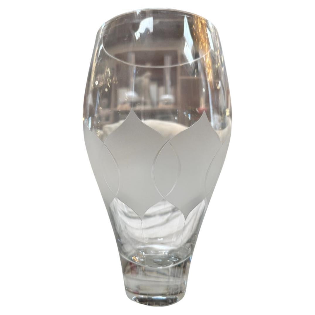 Vaso di cristallo acidato vintage