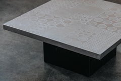 Vintage Etched Metal Coffee Table From Netherlands, Circa 1970.