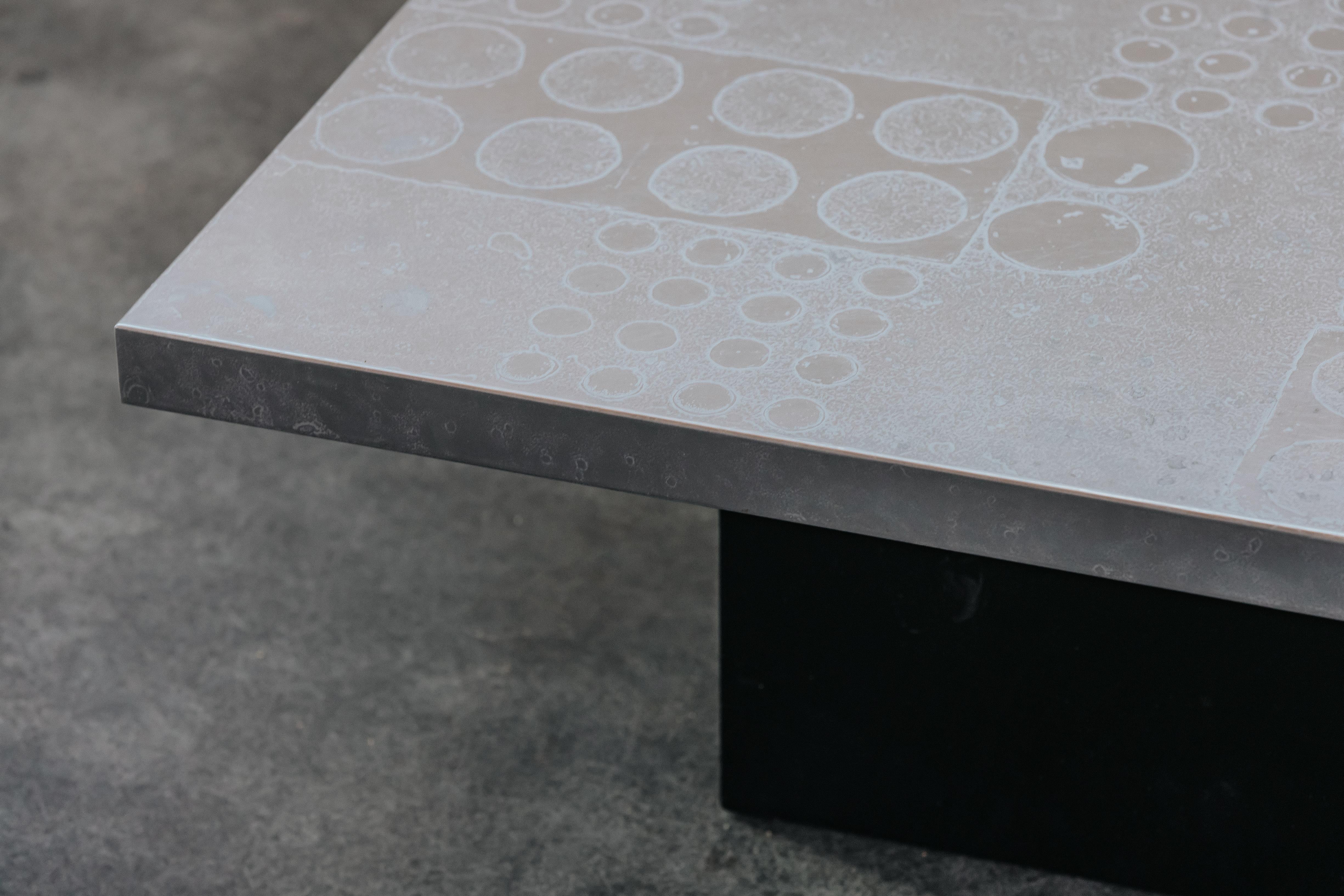 Late 20th Century Vintage Etched Metal Coffee Table From Netherlands, Circa 1970.   For Sale