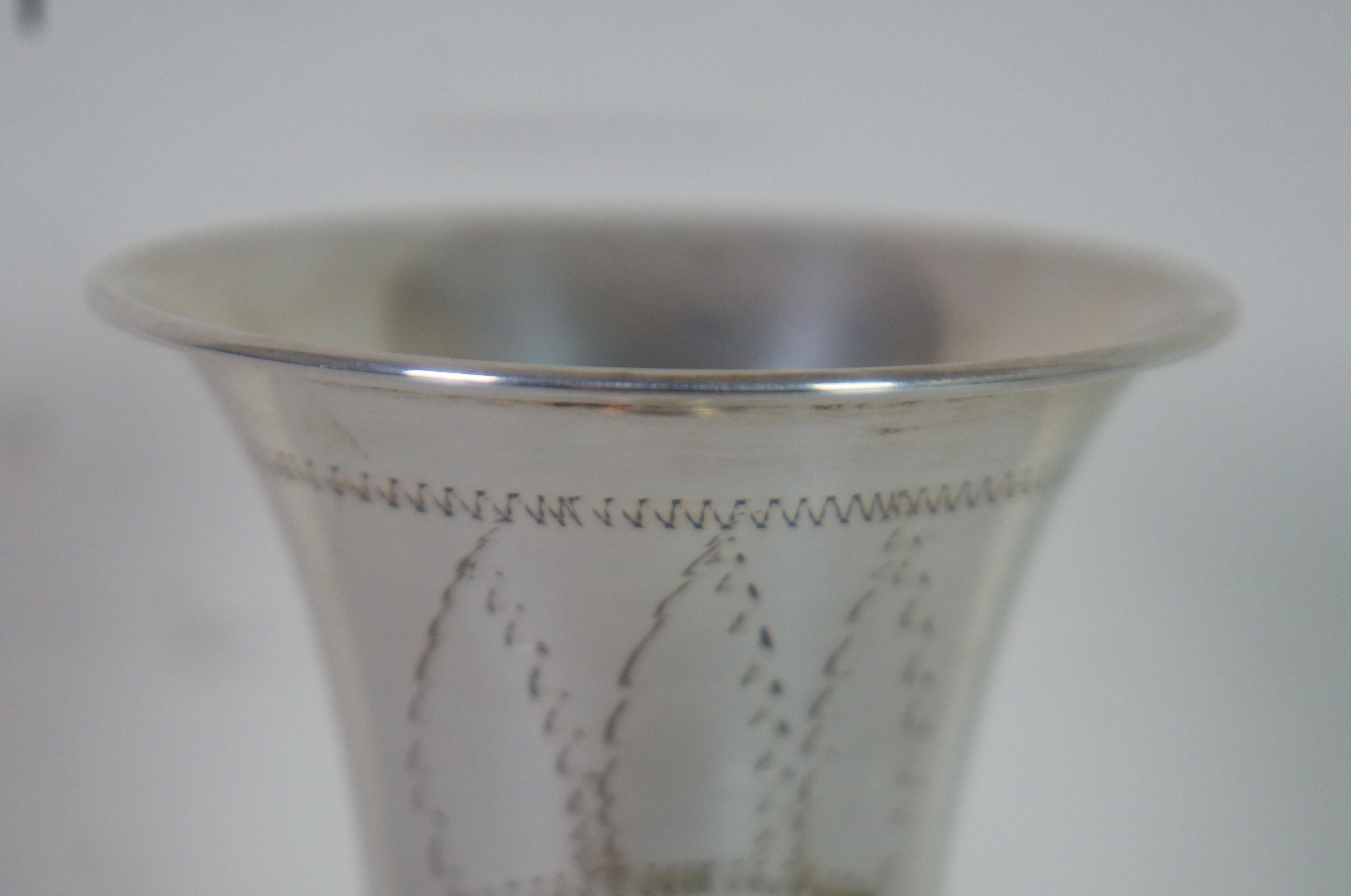 Vintage Etched Star of David Sterling Silver 925 Kiddush Wine Cup Judaica  7