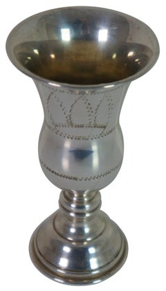Vintage Etched Star of David Sterling Silver 925 Kiddush Wine Cup Judaica