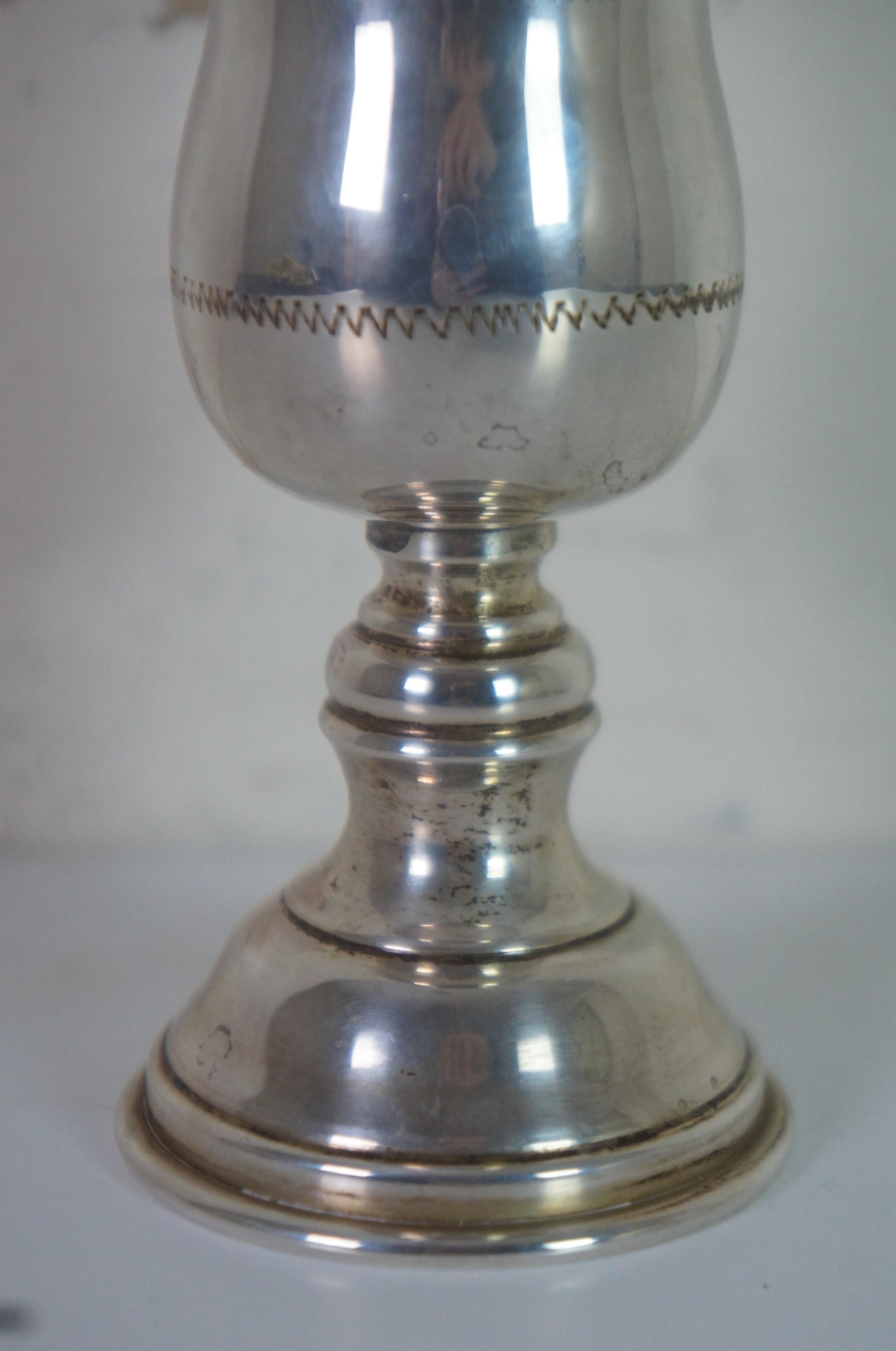 Vintage Etched Star of David Sterling Silver 925 Kiddush Wine Cup Judaica  5