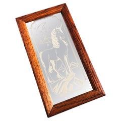 Vintage Etched Unicorn Mirror