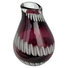 Vintage Etched Vase Circa 1960 with Purple Hue