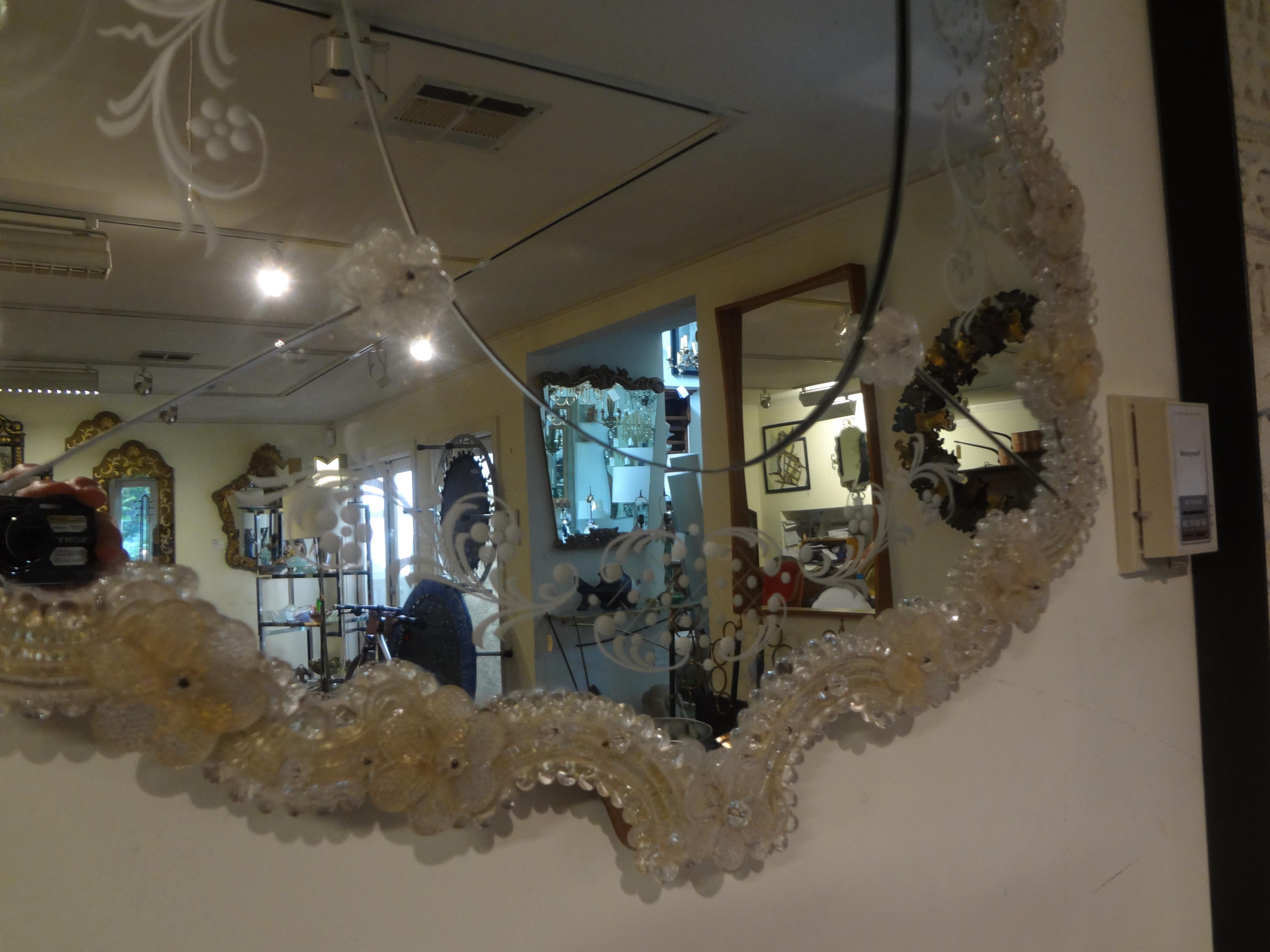 Italian Vintage Etched Venetian Mirror