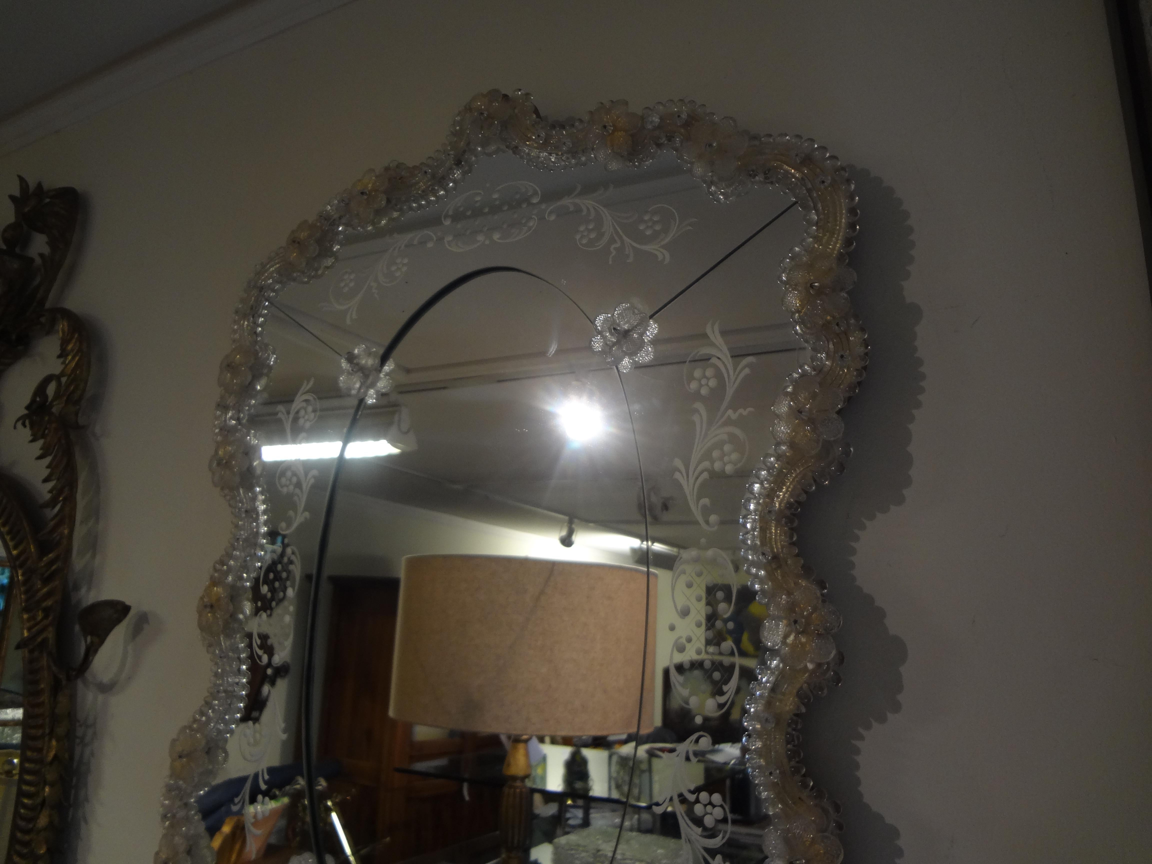 Vintage Etched Venetian Mirror 3