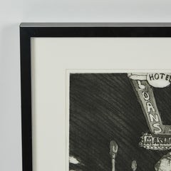 Aguafuerte Vintage Titulado "El Corazón del Sábado por la Noche", Firmado por el Artista