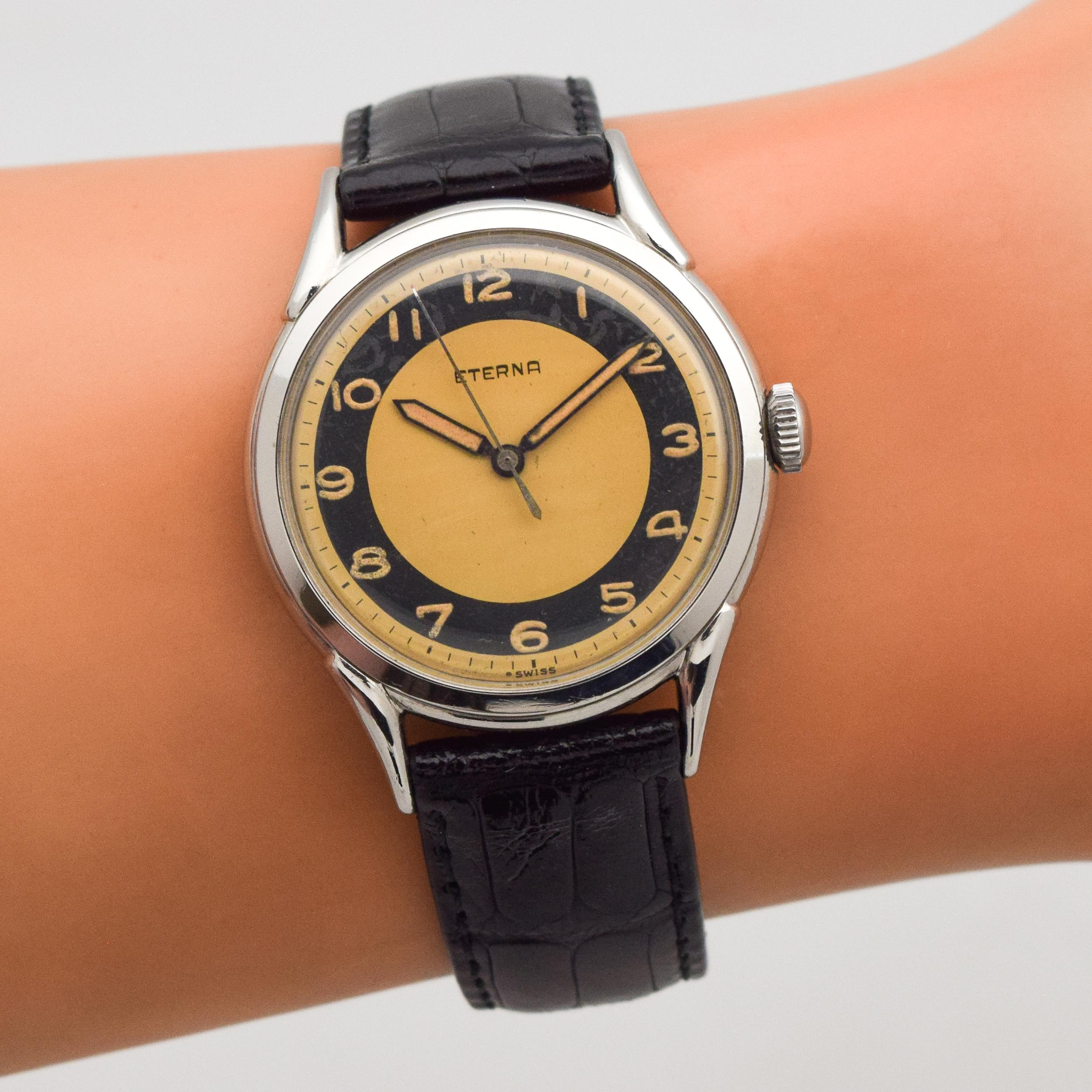 Vintage Eterna Stainless Steel Watch, 1950s For Sale 1