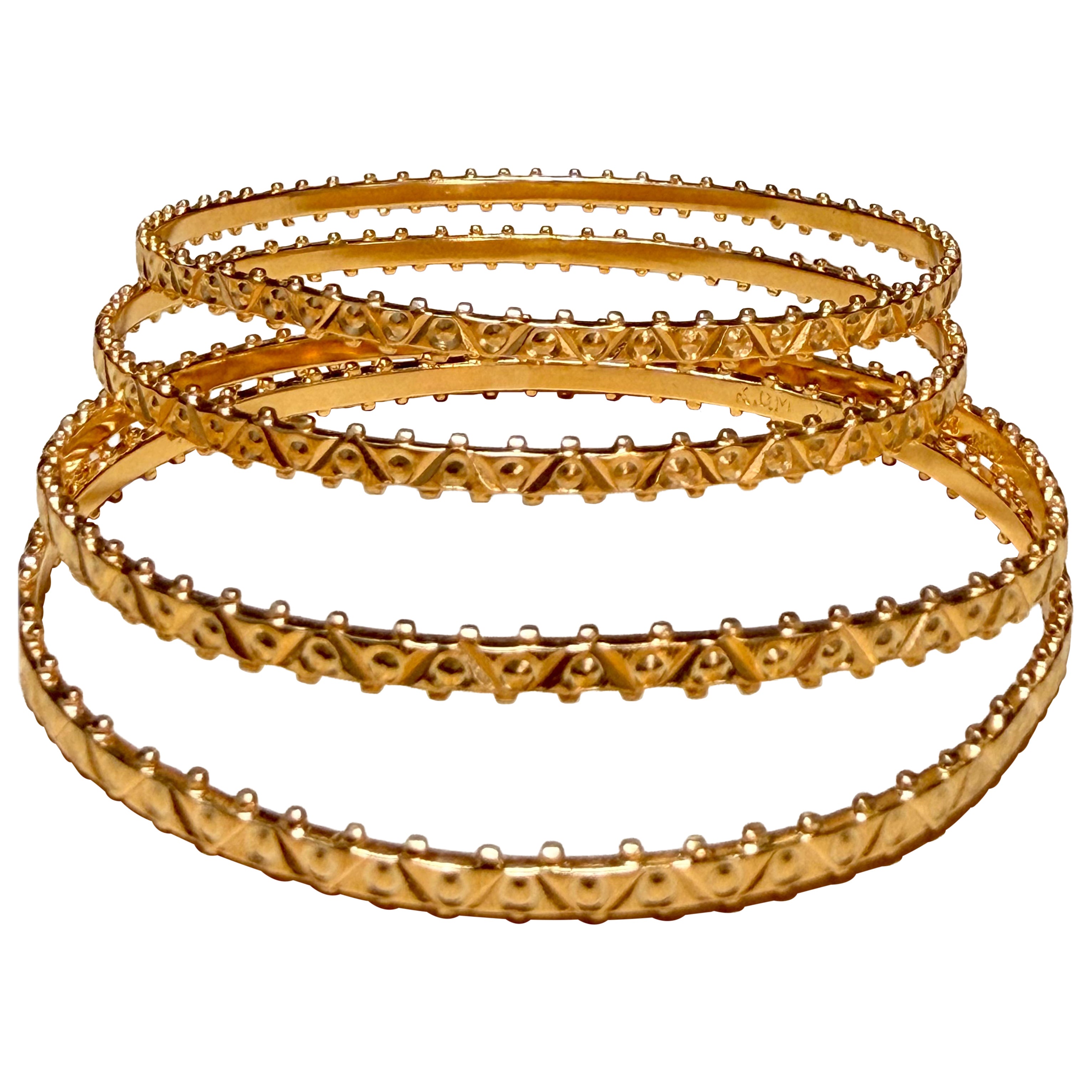 Bracelet d'éternité Vintage Or jaune 22 carats 46.2 Grammes, Set de 4 Churi