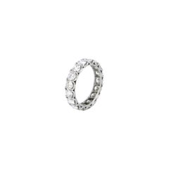 Vintage Eternity Brilliant Cut Diamonds Ring, 18kt White Gold