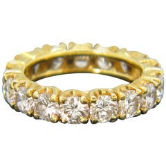 Retro Eternity Diamond 2.70 Carat Yellow Gold Wedding Band Ring