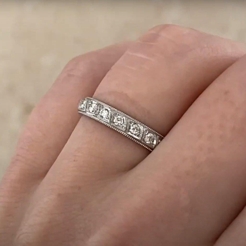 Anillo vintage de diamantes de eternidad (aprox. 0,40 quilates), platino, circa 1950 en Excelente estado para la venta en New York, NY