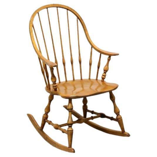 Vintage Chesterfield Rocking Chair in Green Leather at 1stDibs