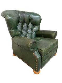 Vintage-Chesterfield-Liegesessel von Ethan Allen in Forrest Green-Leder