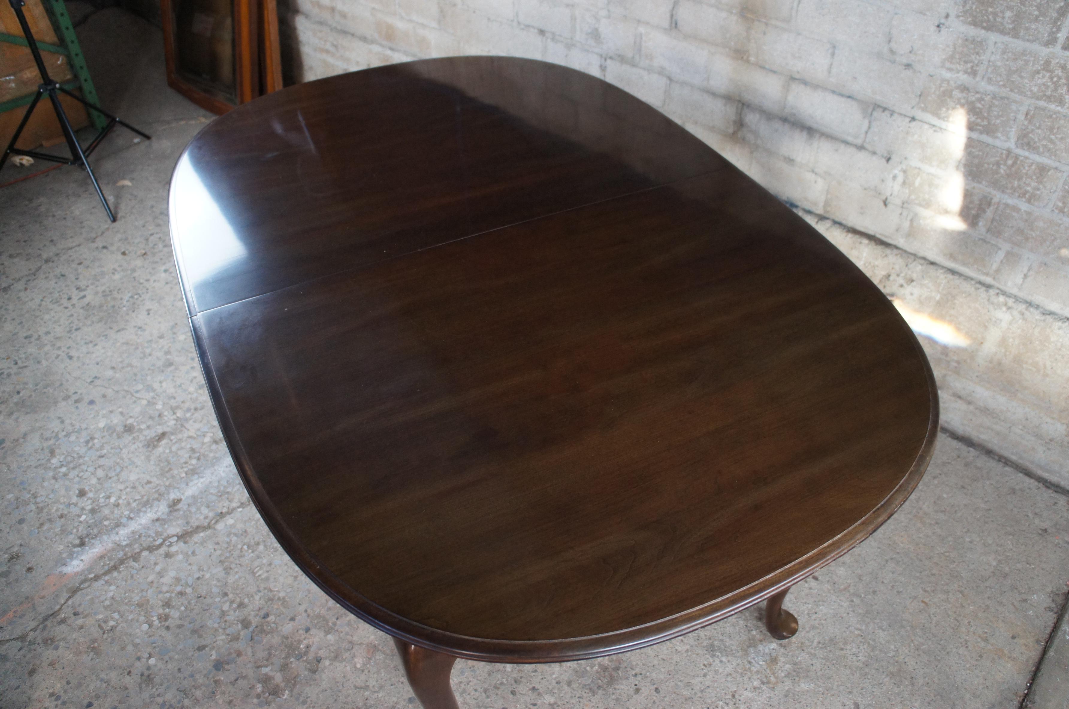 Vintage Ethan Allen Georgian Court Queen Anne Cherry Oval Dining Table 11-6094 4