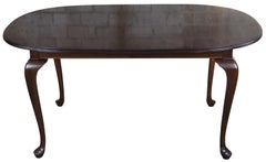 Vintage Ethan Allen Georgian Court Queen Anne Cherry Oval Dining Table 11-6094