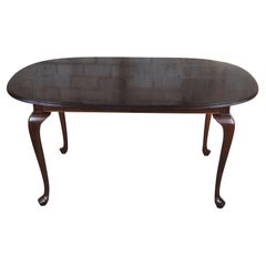 Retro Ethan Allen Georgian Court Queen Anne Cherry Oval Dining Table 11-6094