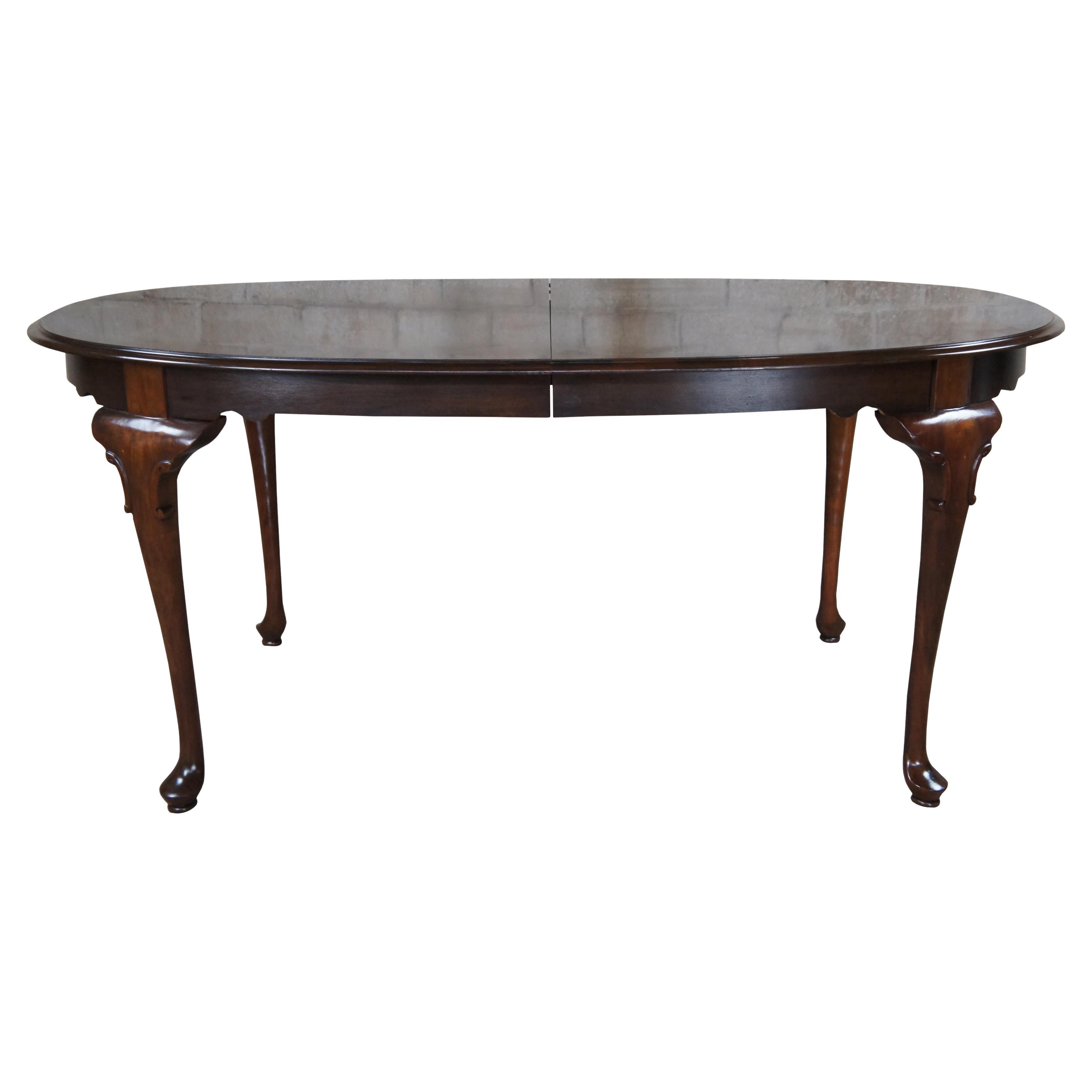 Vintage Ethan Allen Georgian Court Queen Anne Cherry Oval Dining Table 11-6214