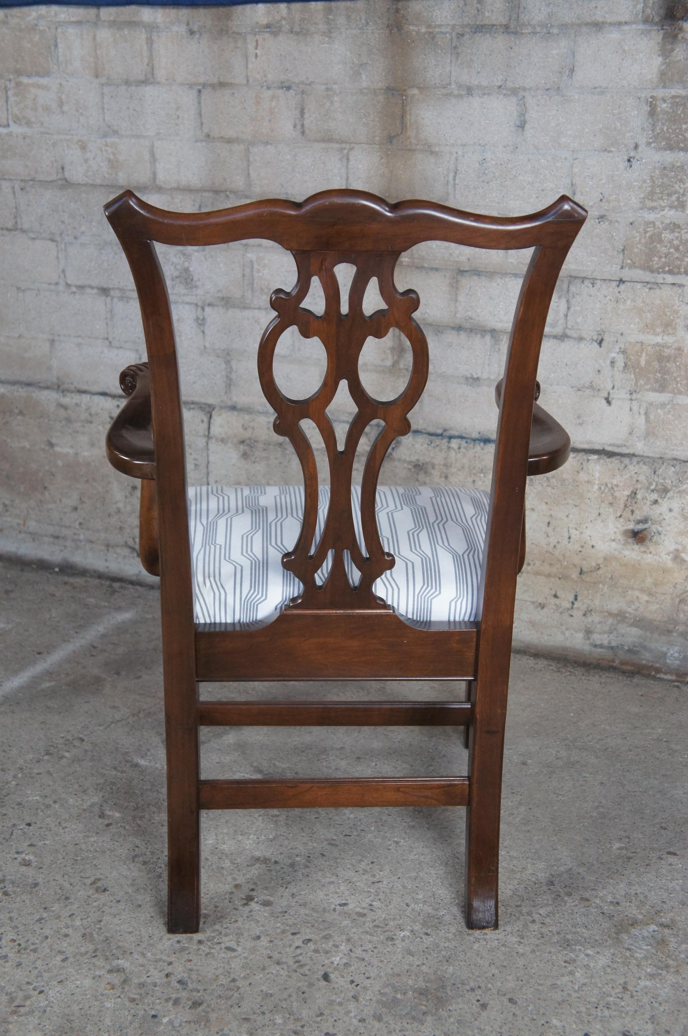 Vintage Ethan Allen Georgian Court Solid Cherry Chippendale Arm Chair 11-6060A 3