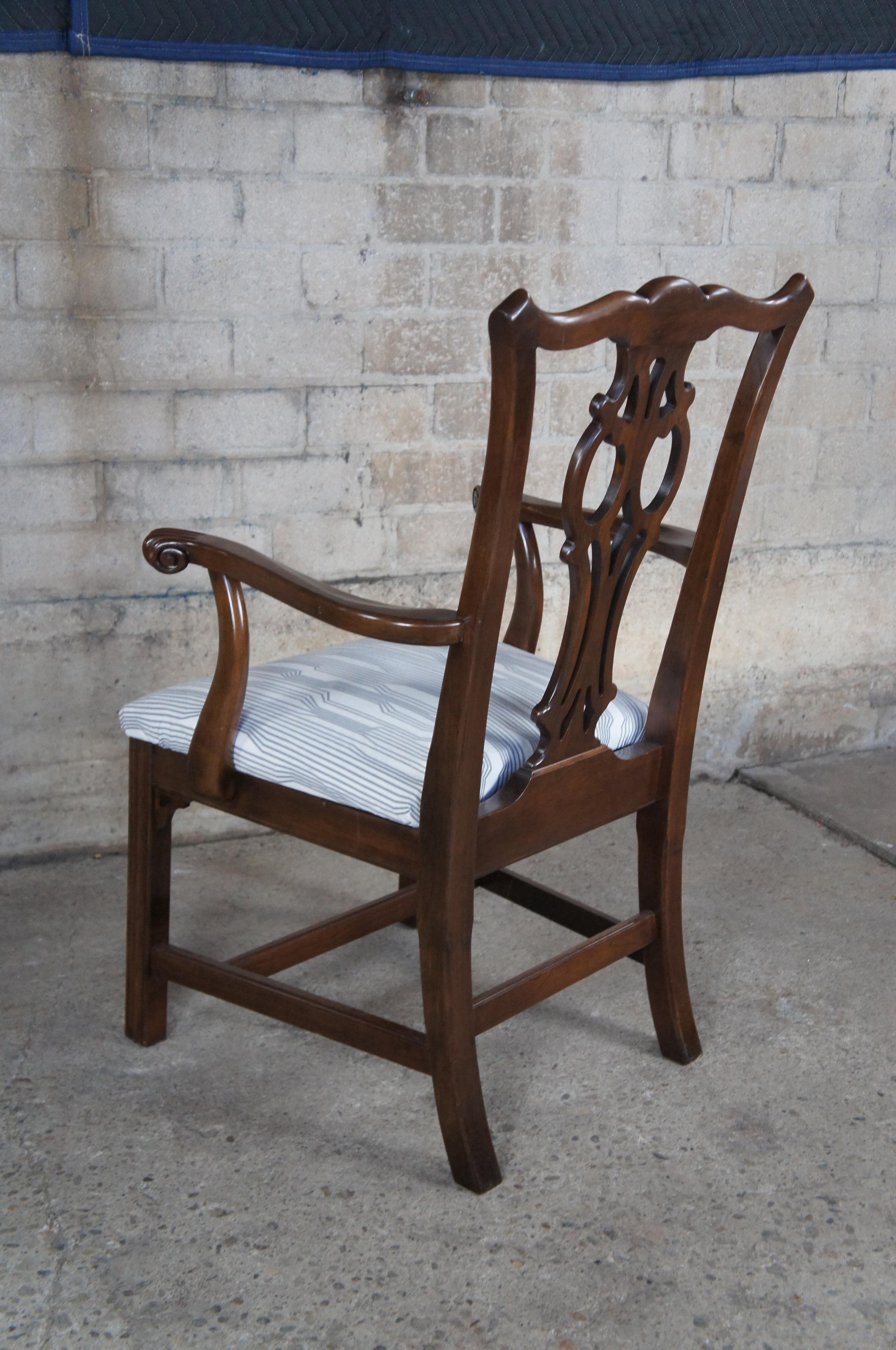 Vintage Ethan Allen Georgian Court Solid Cherry Chippendale Arm Chair 11-6060A 4