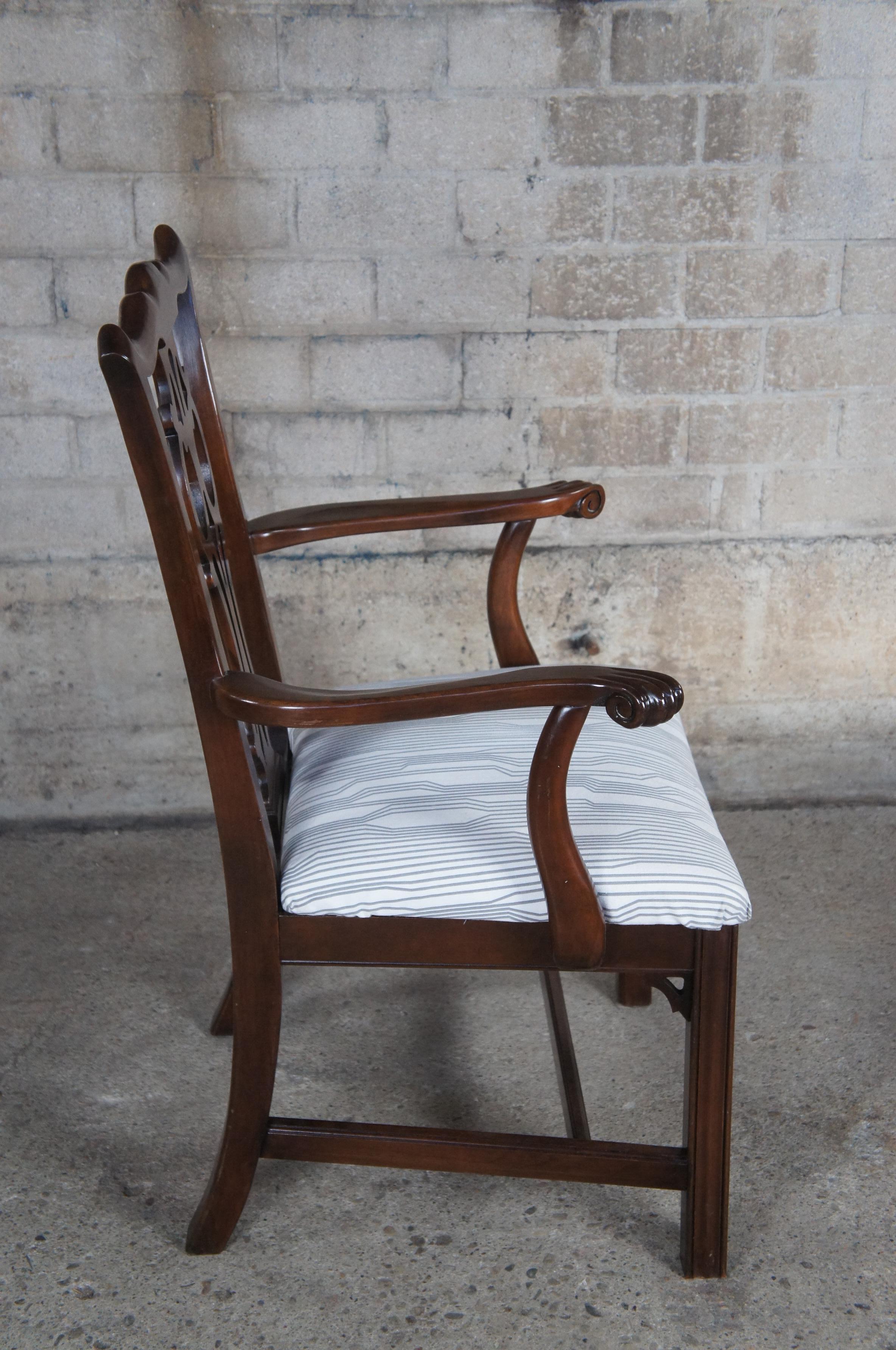 Vintage Ethan Allen Georgian Court Solid Cherry Chippendale Arm Chair 11-6060A 1