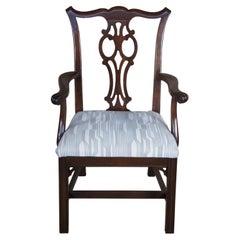 Vintage Ethan Allen Georgian Court Solid Cherry Chippendale Arm Chair 11-6060A