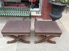 Vintage Ethan Allen Hollywood Regency inspired benches/a pair