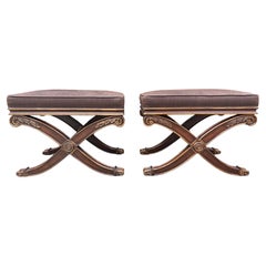 Vintage Ethan Allen Hollywood Regency inspired benches/a pair