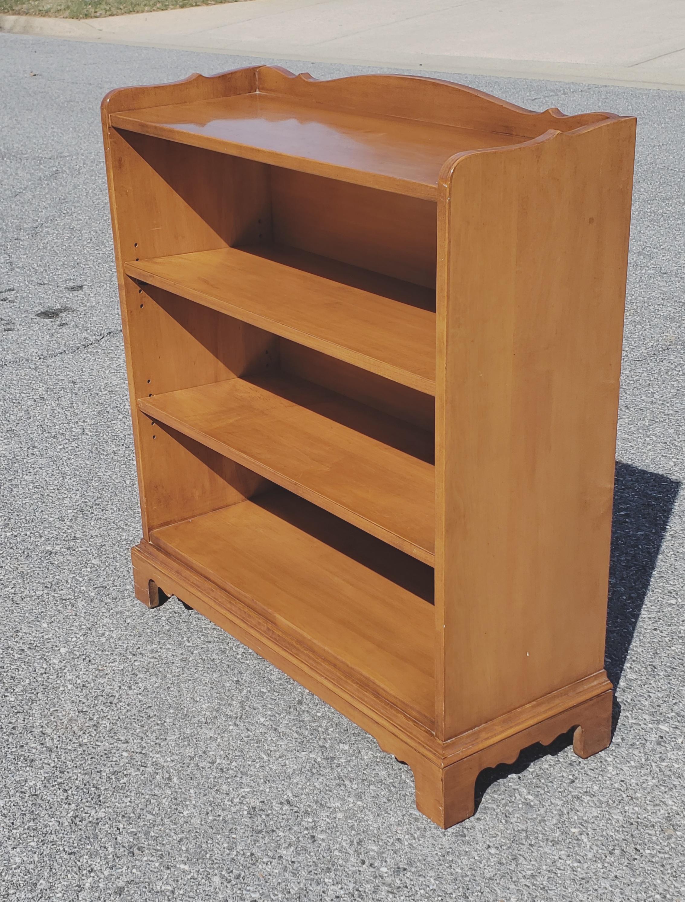 Vintage Ethan Allen Maple Two Shelf Low Bookcase