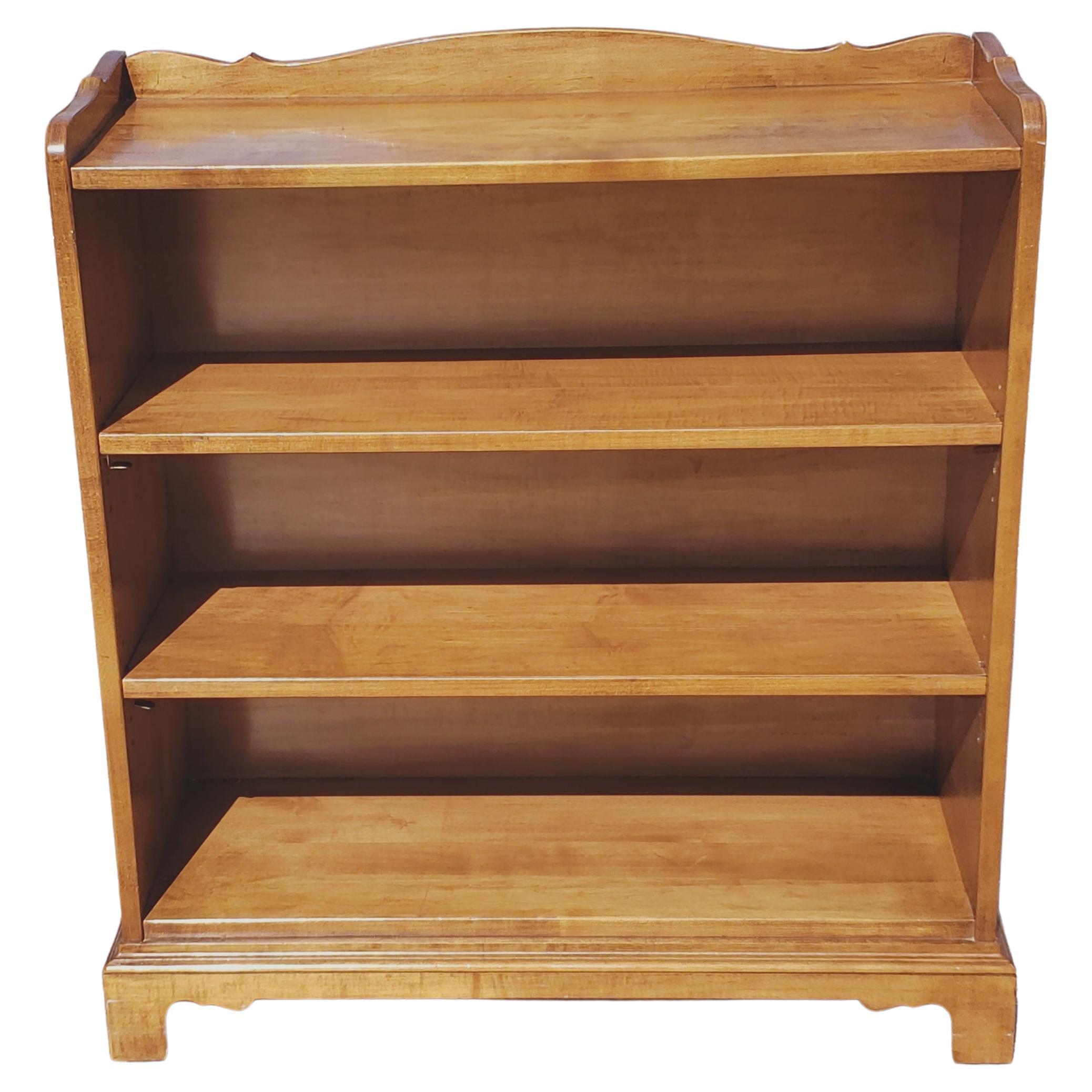 Vintage Ethan Allen Maple Two Shelf Low Bookcase