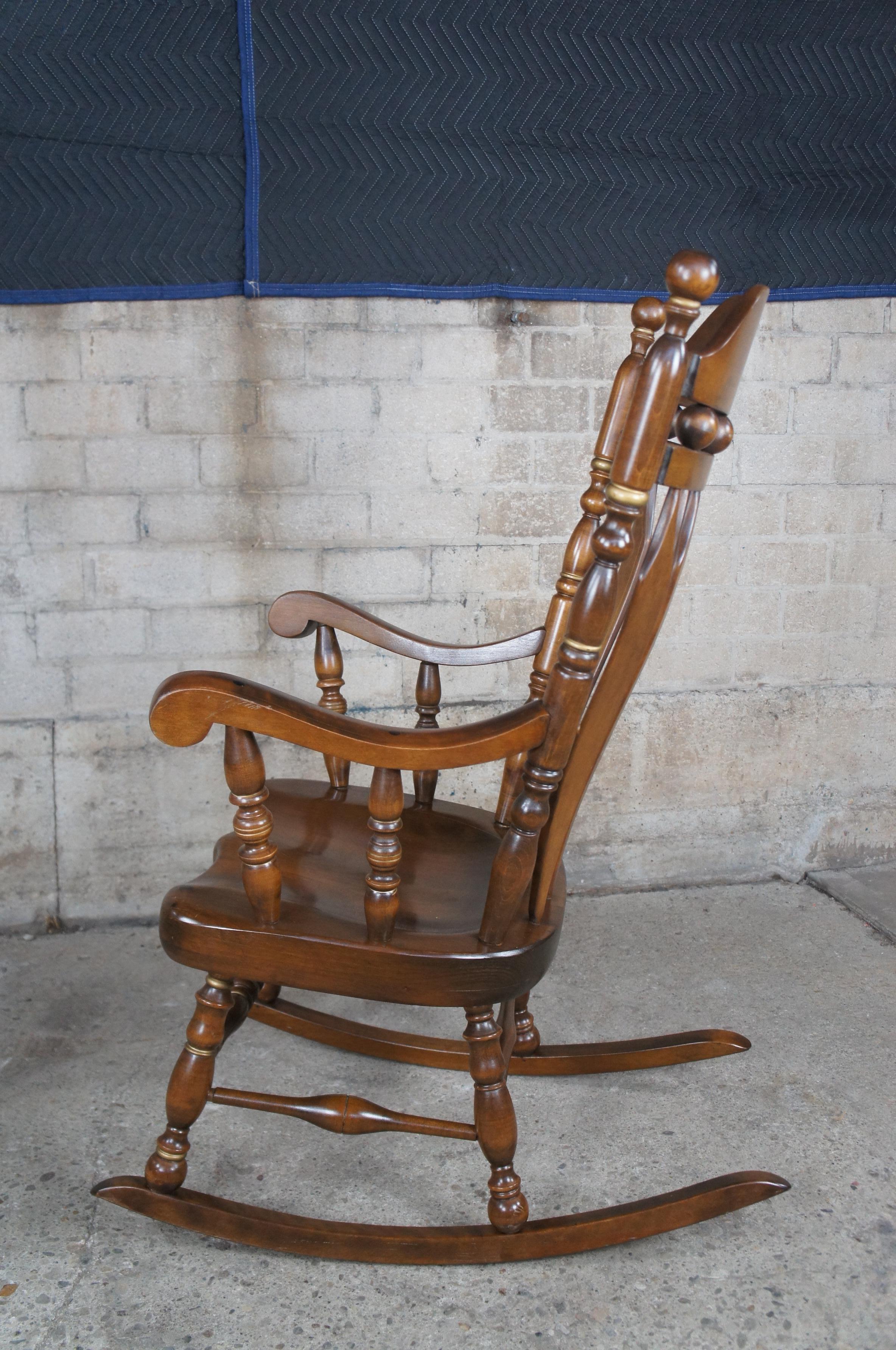Vintage Ethan Allen Old Tavern Pine Stenciled Back Rocking Chair Rocker 12-9019 1
