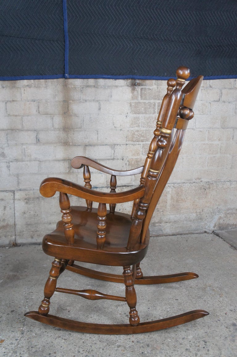 Vintage Ethan Allen Old Tavern Pine Stenciled Back Rocking Chair Rocker ...