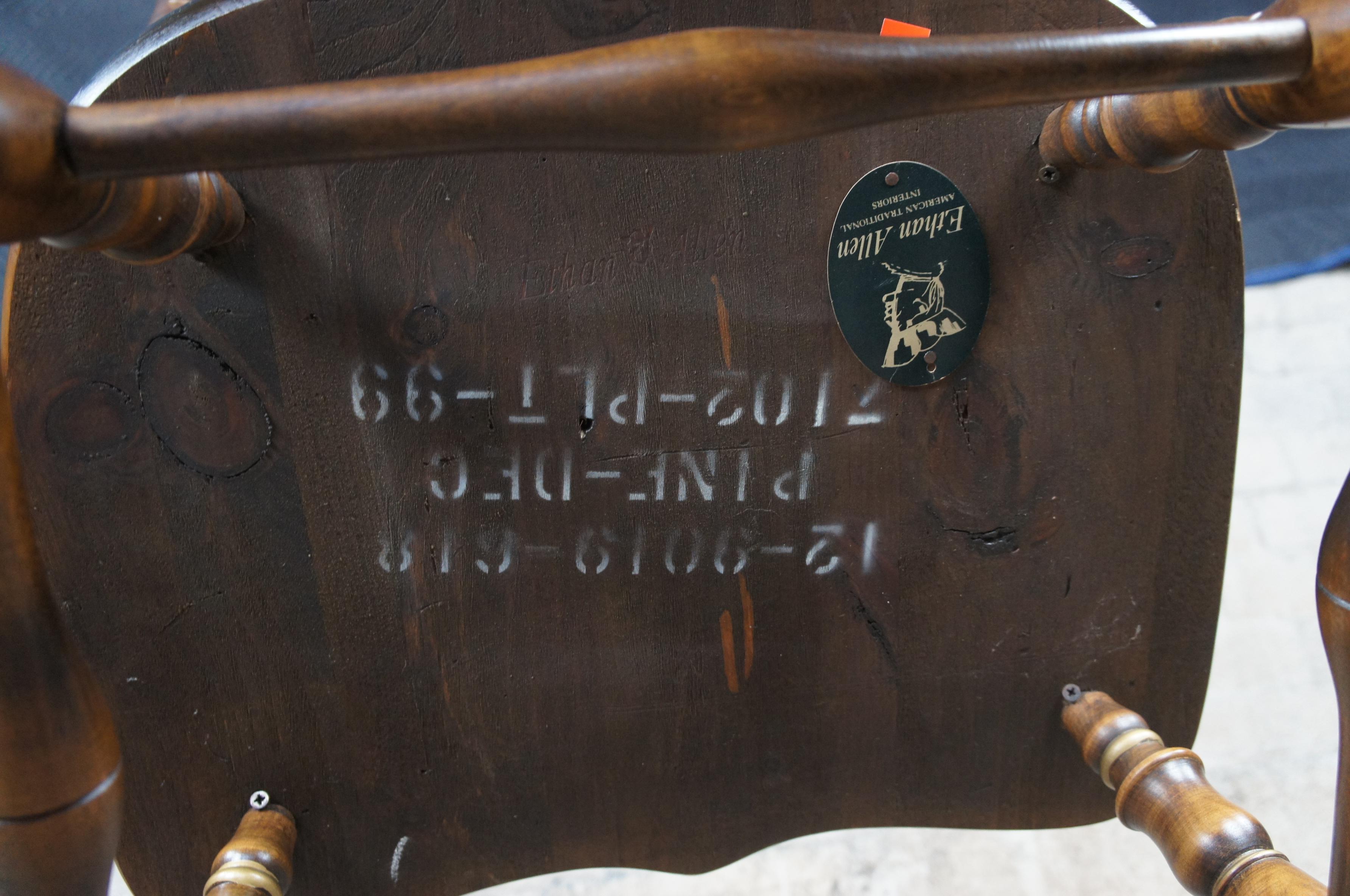 Vintage Ethan Allen Old Tavern Pine Stenciled Back Rocking Chair Rocker 12-9019 3