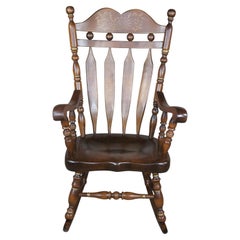 Retro Ethan Allen Old Tavern Pine Stenciled Back Rocking Chair Rocker 12-9019