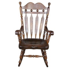 Vintage Ethan Allen Old Tavern Pine Stenciled Back Rocking Chair Rocker 12-9019