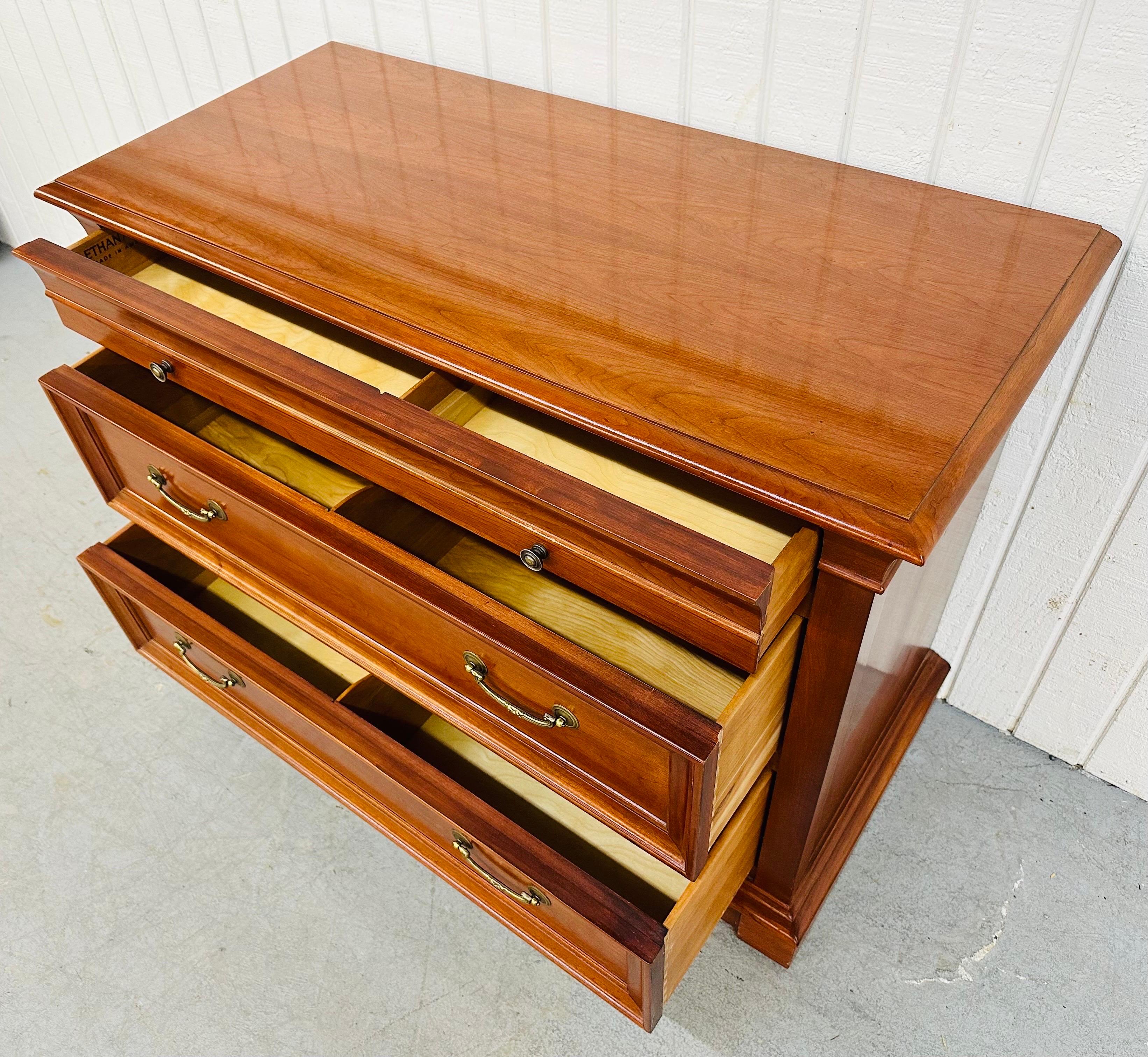 American Vintage Ethan Allen Regency Style Medallion Cherry 3-Drawer Chest