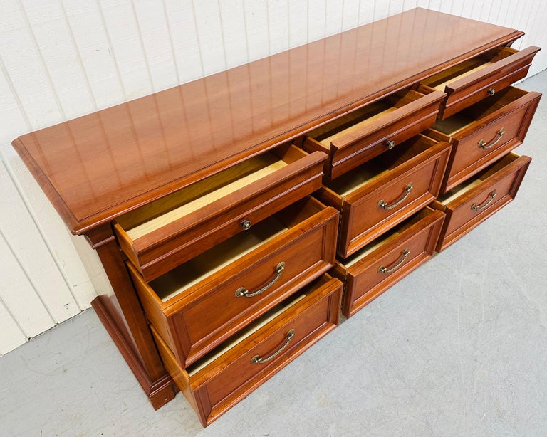 Vintage Ethan Allen Regency Style Medallion Cherry 9-Drawer Dresser For ...