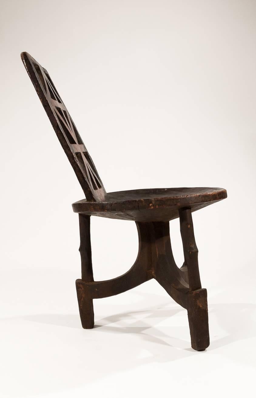 Hand-Carved Vintage Ethiopian Chair