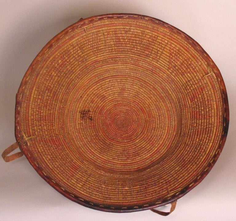 Vintage Ethiopian Handwoven Harari Grass Basket For Sale at 1stdibs