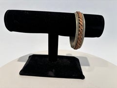 Vintage Ethnic Berber North African Bracelet in Silver and Copper