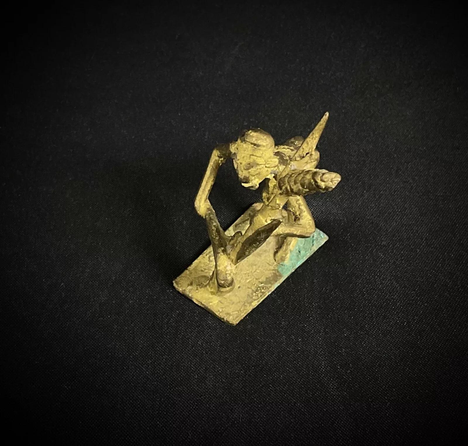 Bronzo Statuetta etnica di bronzo vintage, 