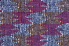 Rustic Vintage Ethnic Dhaka Pattern Purple Throw Rug from Nepal