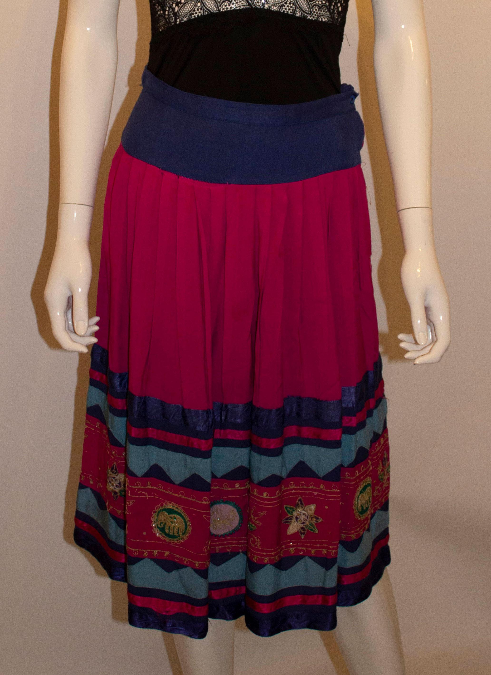 Purple Vintage Ethnic Kobi Skirt  For Sale