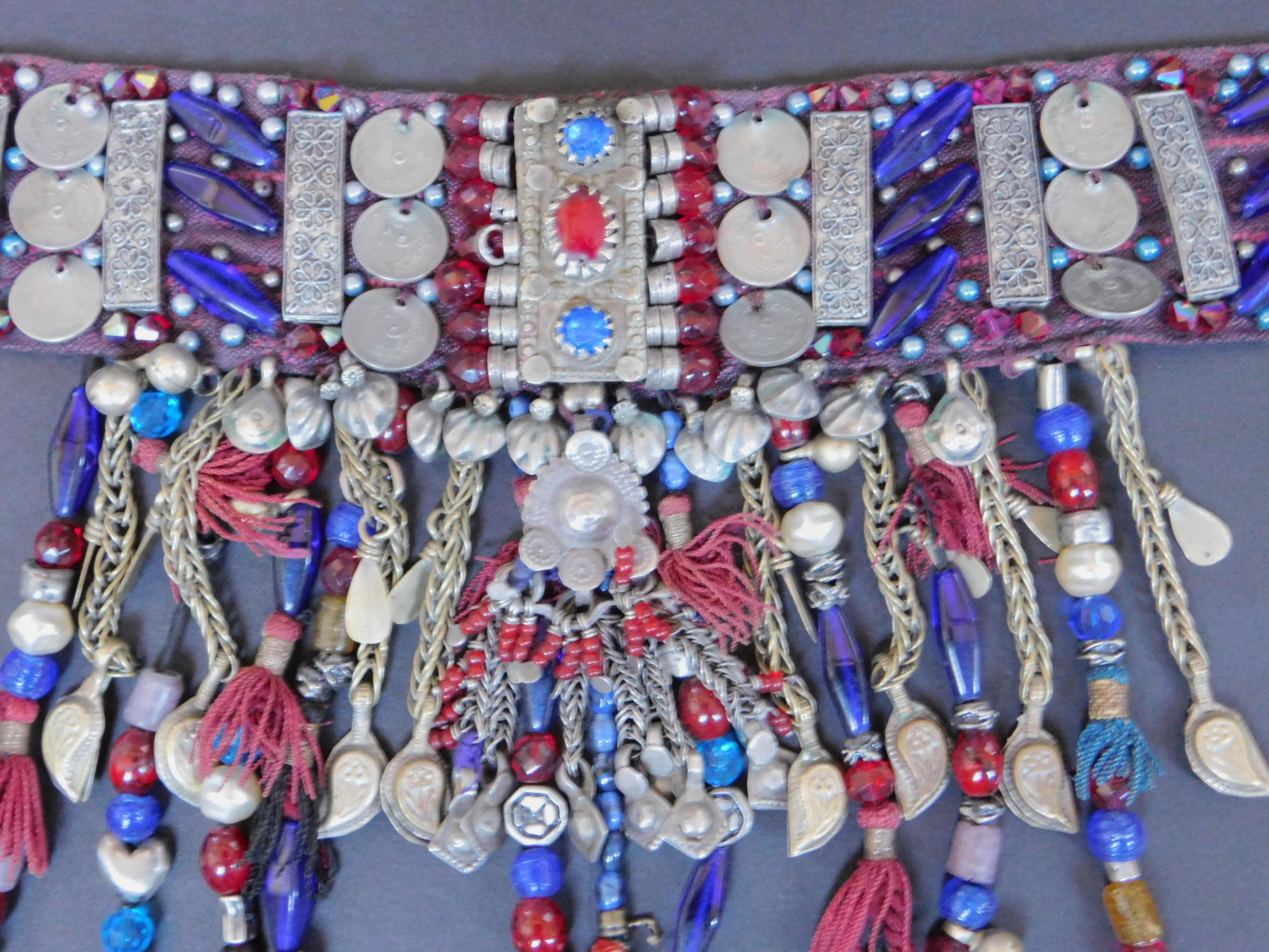Vintage Ethnic Necklace with Vintage Turkish Coins, Tassels and Elements In Good Condition For Sale In Antwerp, BE