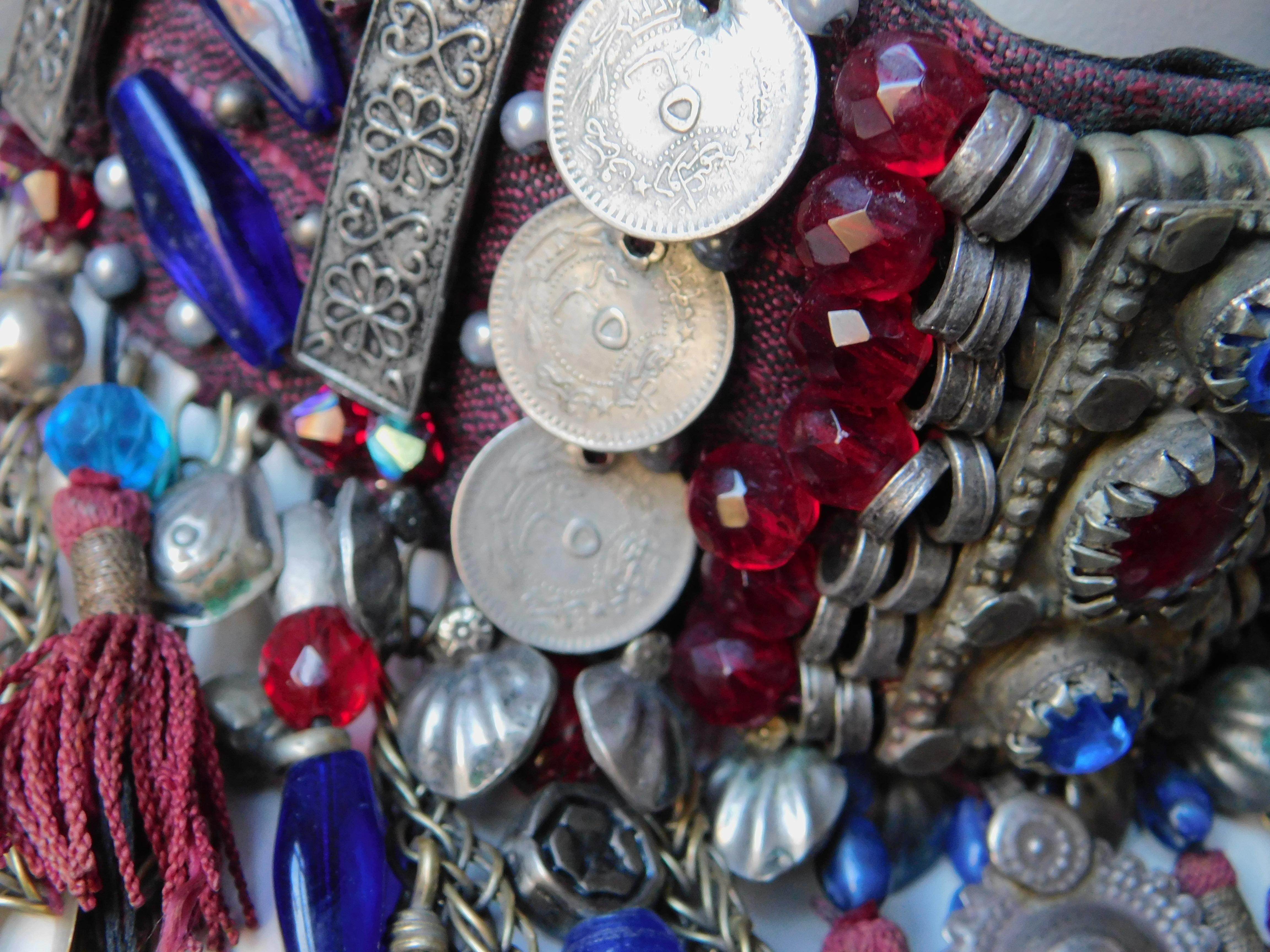 Vintage Ethnic Necklace with Vintage Turkish Coins, Tassels and Elements For Sale 1