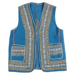 Gilet etnico-turco blu vintage