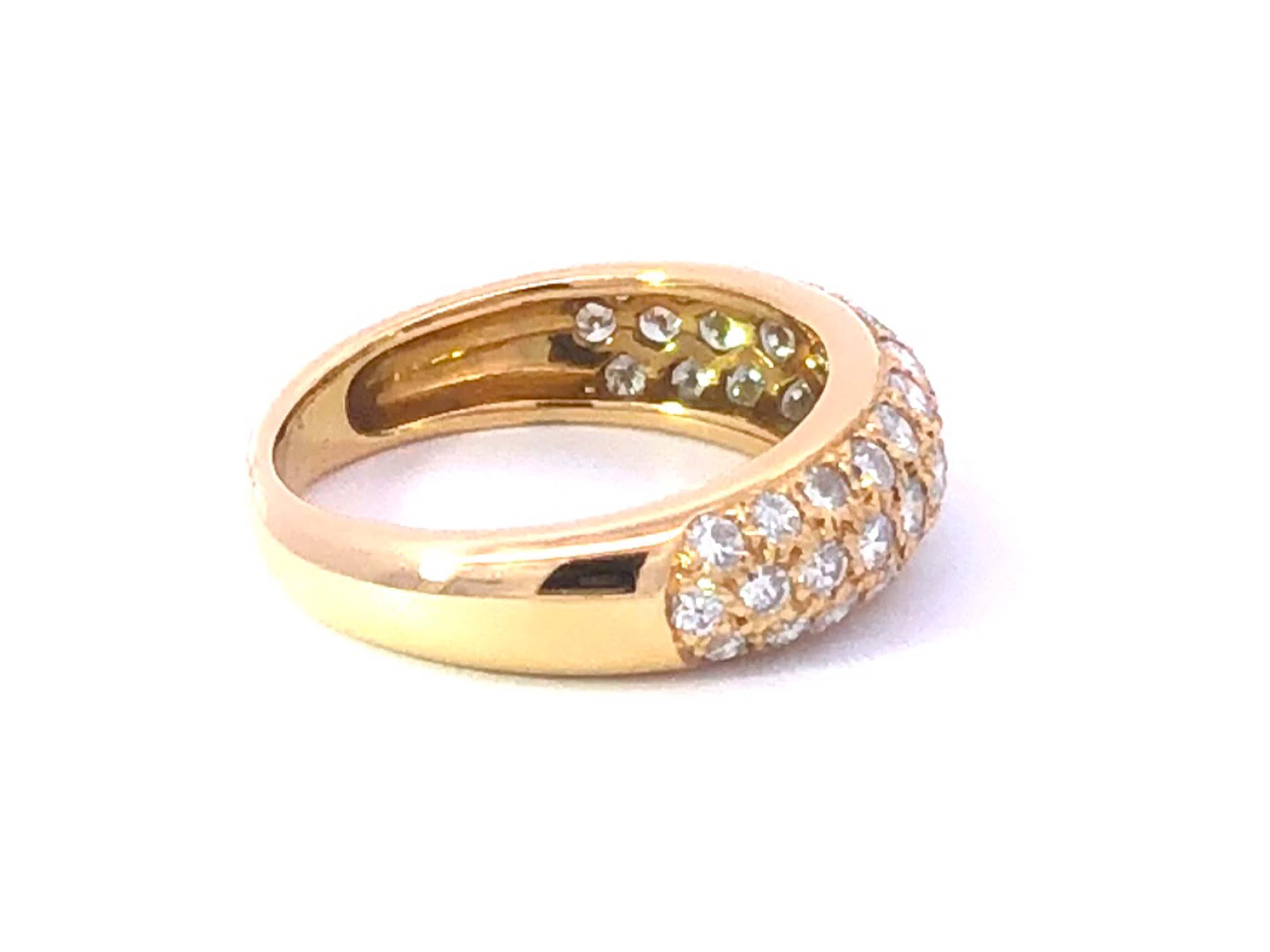 Taille ronde Vieille bague Étincelle De Cartier avec diamants en or jaune 18k en vente