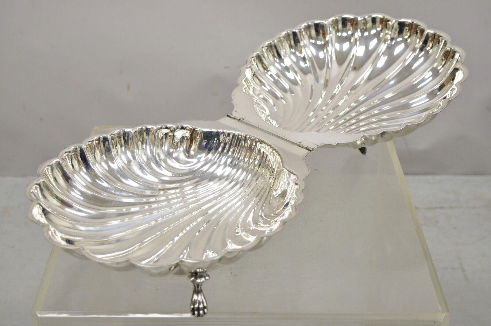 Regency Vintage Eton Dolphin Handle Clam Shell Silver Plated Electrified Bun Warmer For Sale