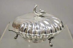 Vintage Eton Dolphin Handle Clam Shell Silver Plated Electrified Serving Warmer