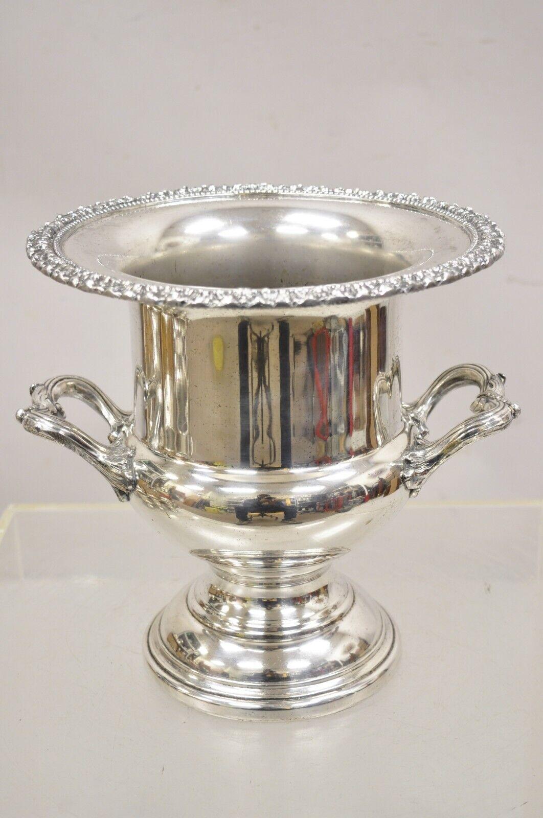 Vintage Eton Silver Plated Twin Handle Trophy Cup Champagne Chiller Ice Bucket For Sale 7